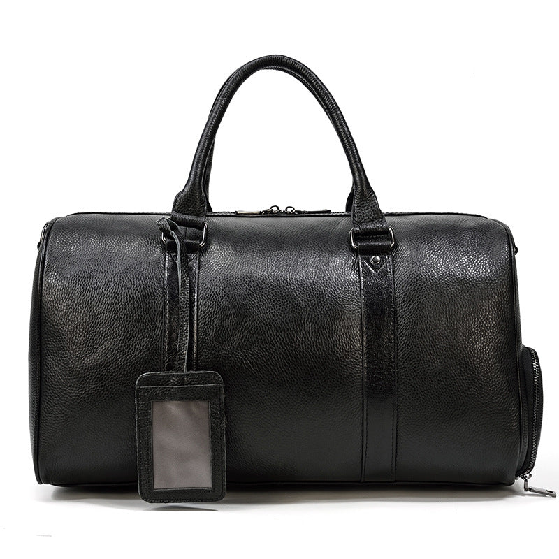 Full Grain Leather Travel Bag With Shoes Compartment, Cowhide Leather Duffle Bag, Overnight Bag RockCow Leather Studio