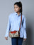 Cylindrical Block Printed Leather Bag Classy Leather Bags