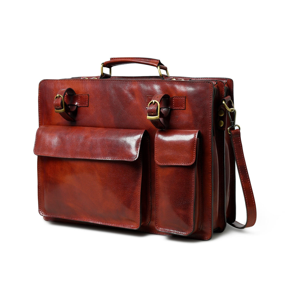Tuscany Italian Leather Briefcase, Tan Classy Leather Bags