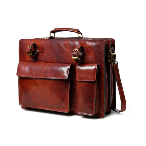 Tuscany Italian Leather Briefcase, Tan Classy Leather Bags