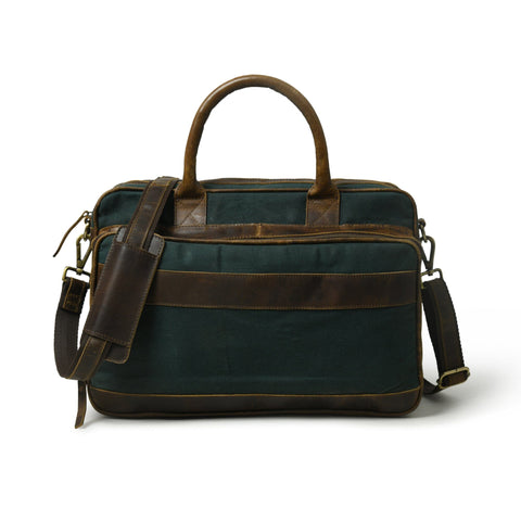Canvas Green Briefcase Classy Leather Bags