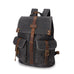 Outing Sport Travelling Waxed Canvas Leather Backpack, Casual Laptop Backpack, Vintage Waterproof Shoulder School Bag 5252 RockCow Leather Studio