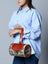 Cylindrical Block Printed Leather Bag Classy Leather Bags