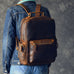 Men Retro Backpack Crazy Horse Leather Travel Backpack Laptop Backpack RockCow Leather Studio