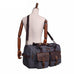 ROCKCOW Weekender Overnight Bag Canvas Genuine Leather Travel Duffel Tote AF14 RockCow Leather Studio