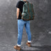Waxed Canvas With Leather Backpack Vintage Large Capacity Backpack Travel Backpack RockCow Leather Studio
