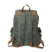 Crazy Horse Canvas Leather Backpack, Travlling Laptop Backpack, Vintage Waterproof Shoulder Outing Bag RockCow Leather Studio