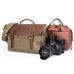 Waterproof Canvas DSLR Camera Bag Canvas Shoulder Camera Bag Messenger Bag QSM3032 RockCow Leather Studio
