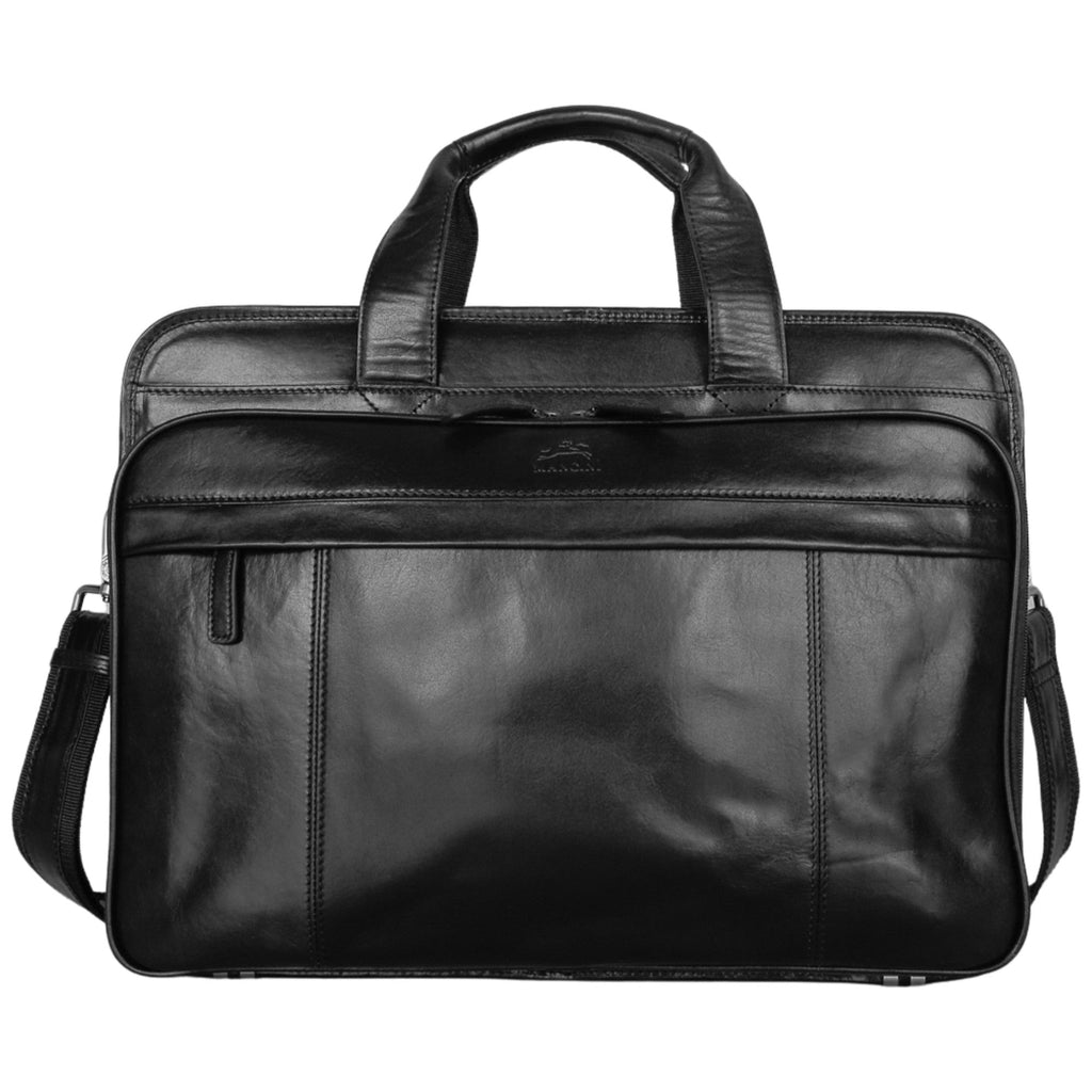 Mancini Pelle D’oro Double Compartment Top Zipper 15.6” Laptop / Tablet Briefcase Mancini