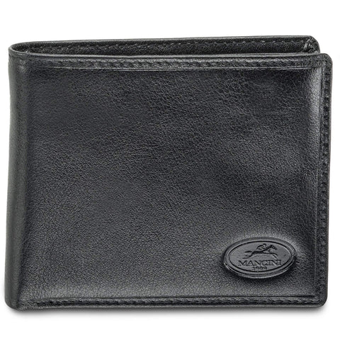 Mancini Men`s RFID Secure Center Wing Wallet with Coin Pocket