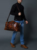 Espresso Elegance Carry on Duffle, Saddle Tan Classy Leather Bags