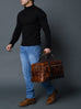 Espresso Elegance Carry on Duffle, Saddle Tan Classy Leather Bags