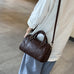 Women's Small Leather Boston Bag, Full Grain Leather Satchel Crossbody Bag, Handmade Leather Barrel Bag RockCow Leather Studio