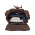 Outing Waxed Canvas Leather Backpack, Big Capacity Laptop Backpack, Vintage Waterproof Shoulder School Bag 5358 RockCow Leather Studio