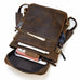 Crazy Horse Leather Travel Backpack Retro Cowhide Leather School Backpack Large Capacity Laptop Backpack RockCow Leather Studio