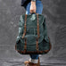 Waxed Canvas With Leather Backpack Vintage Large Capacity Backpack Travel Backpack RockCow Leather Studio