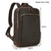 Double Zipper Main Bag Genuine Leather Large Capacity Crazy Horse Leather Outdoor Travel Leisure Backpack Social Buzz eSIMs