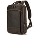 Double Zipper Main Bag Genuine Leather Large Capacity Crazy Horse Leather Outdoor Travel Leisure Backpack Social Buzz eSIMs