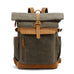 Backpack Crazy Horse Leather Leisure Travel Bag Men's Backpack Oil Wax Handheld Canvas Computer Social Buzz eSIMs