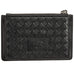 Mancini Basket Weave RFID Secure Card Case and Coin Pocket