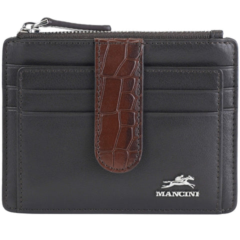 Mancini Croco2 Women’s Card Case with Enhanced RFID Protection Mancini