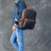 Men Retro Backpack Crazy Horse Leather Travel Backpack Laptop Backpack RockCow Leather Studio