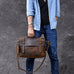 Crazy Horse Leather Men's Briefcase Retro Messenger Bag RockCow Leather Studio