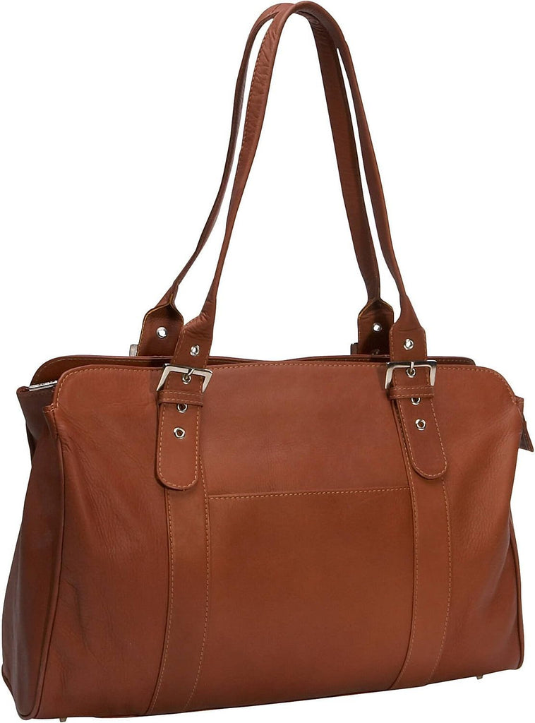 Piel Ladies Leather Buckle Laptop Tote Piel