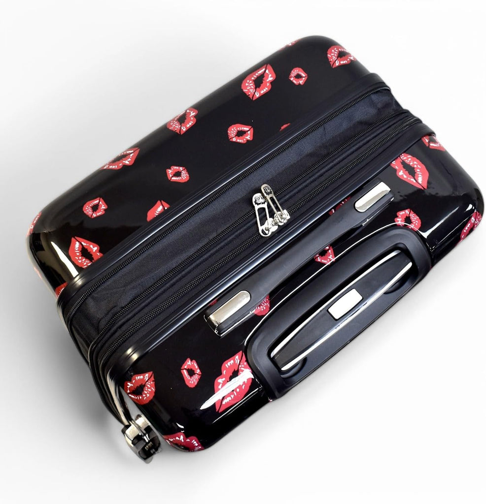 Betty Boop-Themed Leg Up Hard Side Luggage Set. Carry-on, Medium and L