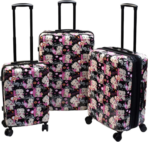 Betty Boop-Themed Wink Wink Hard Side Luggage Set. Carry-on, Medium and Large Checked Dony Corp.