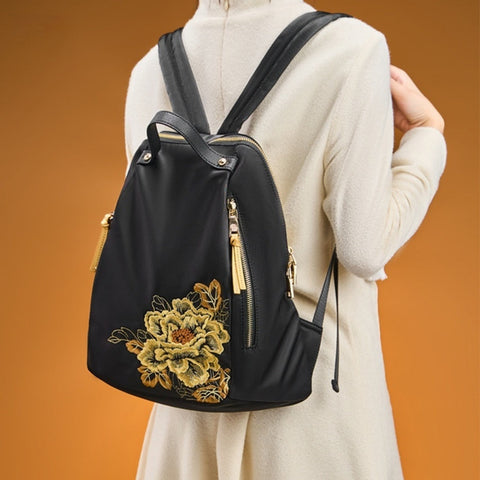 Pmsix Tianxu Chinese-style Embroidered Backpack Ethnic-style Lightweight Travel Bag Social Buzz eSIMs