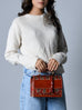 Maroon Mystique Ajrakh Satchel Purse Classy Leather Bags