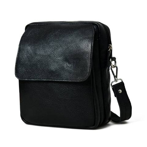 Enzo Black Side Messenger Classy Leather Bags