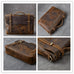 Crazy Horse Leather Men's Briefcase Retro Messenger Bag RockCow Leather Studio