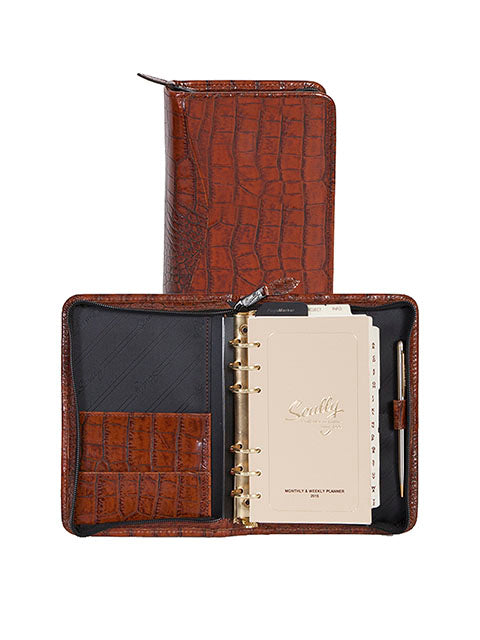 Scully Leather Zip Weekly Organizer Assorted Colors Scully
