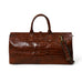 LuxeHide Brown Croco Pattern Duffle Classy Leather Bags