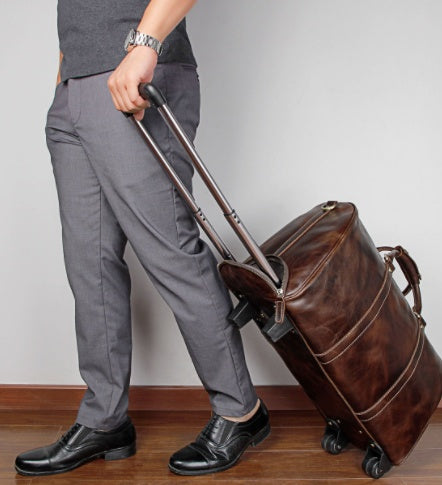 Large Capacity Cowhide Trolley Travel Bag Social Buzz eSIMs