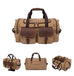 ROCKCOW Weekender Overnight Bag Canvas Genuine Leather Travel Duffel Tote AF14 RockCow Leather Studio