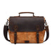 Latest Style Handmade Canvas Leather Briefcase Vintage Crazy Horse Messenger Bag Crossbody Shoulder Bag Laptop Bag W1808 RockCow Leather Studio