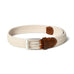 Cream & Brown Braided Canvas Leather Belt Classy Leather Bags