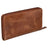 Mancini Casablanca Ladies Double Zipper Clutch Wallet Cognac Mancini