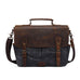 Latest Style Handmade Canvas Leather Briefcase Vintage Crazy Horse Messenger Bag Crossbody Shoulder Bag Laptop Bag W1808 RockCow Leather Studio
