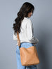 Serenity Everyday Crossbody Sling, Tan Classy Leather Bags