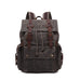 Outing Waxed Canvas Leather Backpack, Big Capacity Laptop Backpack, Vintage Waterproof Shoulder School Bag 5358 RockCow Leather Studio