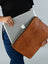 Zento Laptop Sleeve - Tan Brown Classy Leather Bags