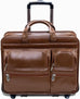 McKlein USA Clinton 17" Leather Patented Detachable Wheeled Laptop Briefcase - LuggageDesigners