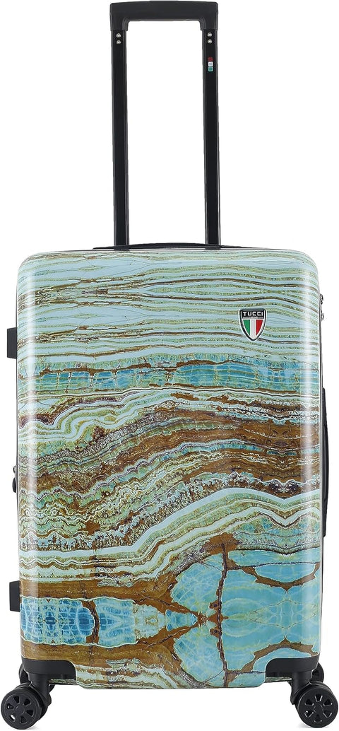 TUCCI Emerald Marble Carry on Hardside Suitcase Tucci