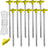 8 Inch Tent Stakes 10 Pcs Non-Rust Metal Ground Anchors, Heavy Duty Spikes with 4 Ropes for Outdoor Camping, Yellow Rnispir Store