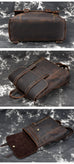 Crazy Horse Leather Backpack Laptop Backpack Travel Backpack Retro Shoulder Messenger Bag RockCow Leather Studio