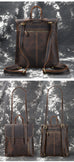 Crazy Horse Leather Backpack Laptop Backpack Travel Backpack Retro Shoulder Messenger Bag RockCow Leather Studio